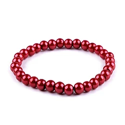 Faux pearl bracelet - Red (1 Piece)
