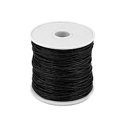 Cotton waxed cord / string ø0.8 mm - Black (1 Piece)