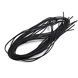 Imitation leather flat string width 3 mm - Black (10 Pieces)