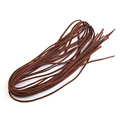 Imitation leather flat string width 3 mm - Cognac brown (10 Pieces)