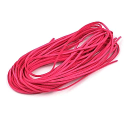 Imitation leather flat string width 3 mm - Raspberry (10 Pieces)