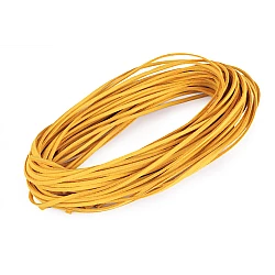 Imitation leather flat string width 3 mm - Mustard (10 Pieces)