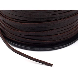 Imitation leather flat string, width 2.5 mm width - Chocolate (5 Meters)