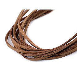 Imitation leather flat string width 2.5 mm - Brown light (10 Pieces)