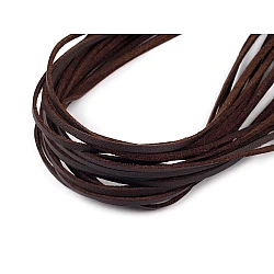 Imitation leather flat string width 2.5 mm - Chocolate (10 Pieces)
