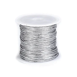 Christmas flat string with lurex width 1.1 mm - Silver (1 Piece)