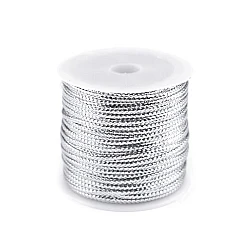 Christmas flat hollow cord with lurex width 2 mm - Silver (1 Piece)