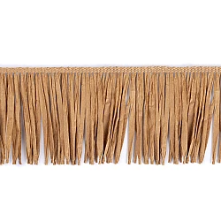 Natural raffia fringe, width 90 mm - Natural brown (1 Meter)