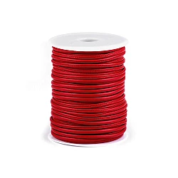 Eco leather string cord, filled ø3 mm - Red (1 Meter)