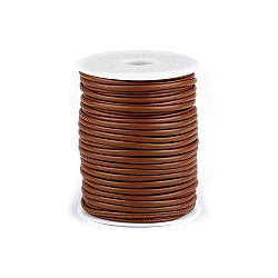 Eco leather string cord, filled ø3 mm - Cognac brown (1 Meter)