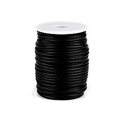 Eco leather string cord, filled ø3 mm - Black (1 Meter)