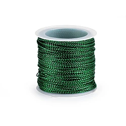 Christmas round metallic hollow string ø1 mm - Green (1 Piece)