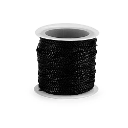 Christmas round metallic hollow string ø1 mm - Black (1 Piece)