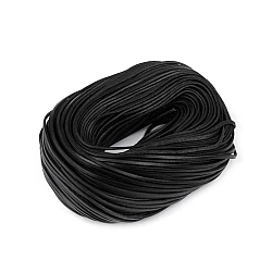 Flat leather strap width 3 mm - Black (1 Meter)