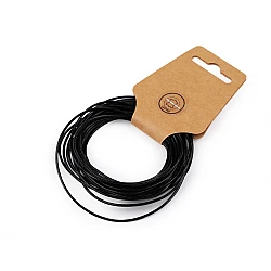 Leather cord / string ø1.5 mm - Black (5 Meters)