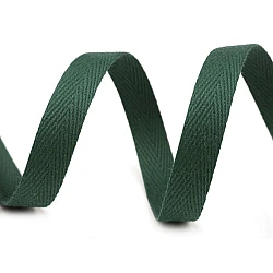 Herringbone twill tape width 10 mm - Dark green (50 Meters)