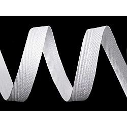 Herringbone twill tape width 12 mm - White (50 Meters)