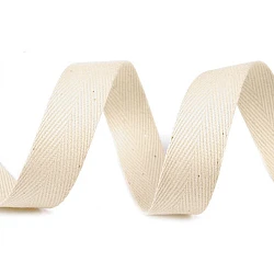 Herringbone twill tape width 14 mm - Ecru light (50 Meters)