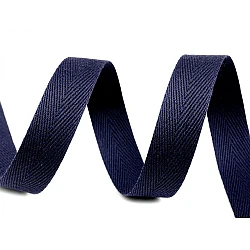 Herringbone twill tape width 14 mm - Paris blue (50 Meters)