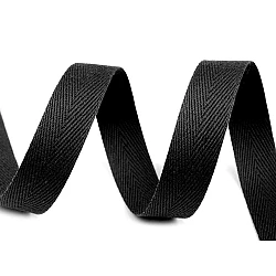 Herringbone twill tape width 16 mm - Black (50 Meters)