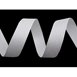 Herringbone twill tape width 16 mm - White (50 Meters)