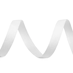 Cotton canvas ribbon width 10 mm - White (1 Meter)