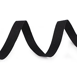 Cotton canvas ribbon width 10 mm - Black (1 Meter)