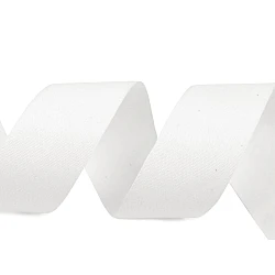Cotton canvas ribbon width 30 mm - White (1 Meter)