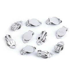 Clip on earring finding 10x18 mm - Platinum (10 Pieces)