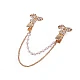 Brooch clip with rhinestones and faux pearls - Crystal (1 Piece)