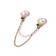 Brooch clip with rhinestones and faux pearls - Crystal (1 Piece)
