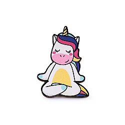 Wooden brooch fox, dog, sloth, racoon, unicorn - Cream lightest (1 Piece)