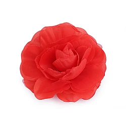 Brooch / rose with clip ø10 cm - Red (1 Piece)