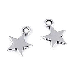 Metal charm star ø10 mm - Platinum (10 Pieces)