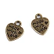 Metal charm heart 10x12 mm - Platinum (10 Pieces)