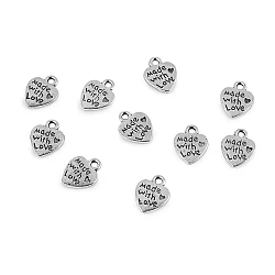 Metal charm heart 10x12 mm - Platinum (10 Pieces)