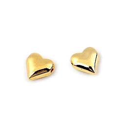 Metal bead charm heart 8x8 mm - Gold (10 Pieces)