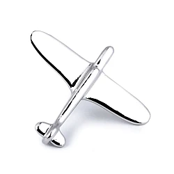 Brooch / lapel pin  - guitar, plane - Platinum (1 Piece)