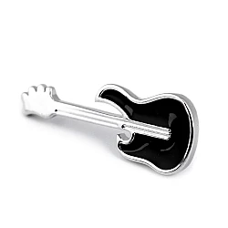 Brooch / lapel pin  - guitar, plane - Black (1 Piece)