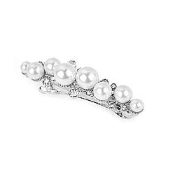 French hair clip with pearls and rhinestones - Pearl (1 Piece)