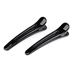 Alligator hair clip with teeth - Black (2 Pieces)
