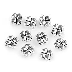 Metal charm cloverleaf 8x8 mm - Silver (10 Pieces)