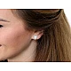 Stainless steel earring hoops, triangles with rhinestones - Silver (1 Pair)