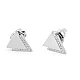 Stainless steel earring hoops, triangles with rhinestones - Silver (1 Pair)