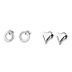 Stainless steel earring hoops, triangles with rhinestones - Silver (1 Pair)