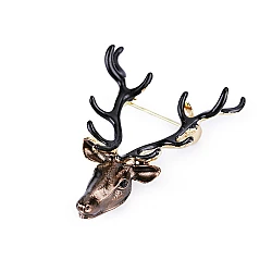Brooch deer - Black (1 Piece)