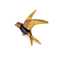 Brooch bird - Orange-yellow (1 Piece)