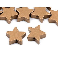 Wooden beads - metallic star ø19 mm - Gold (100 Pieces)