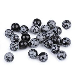 Mineral / gemstone beads snowflake obsidian ø8 mm - Obsidian flake (11 Pieces)