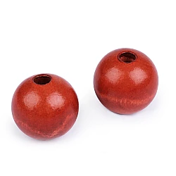 Large wood beads ø40 mm - Red-brown (10 Pieces)